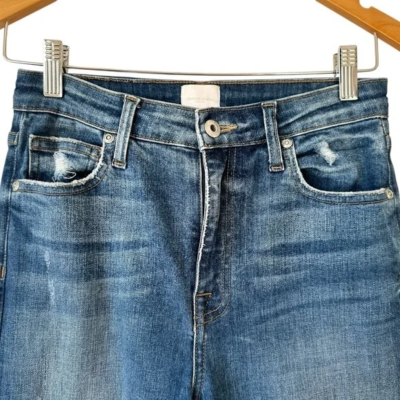 Jonathan Simkhai Womens River Distressed High Rise Straight Leg Jeans - Picture 3 of 16